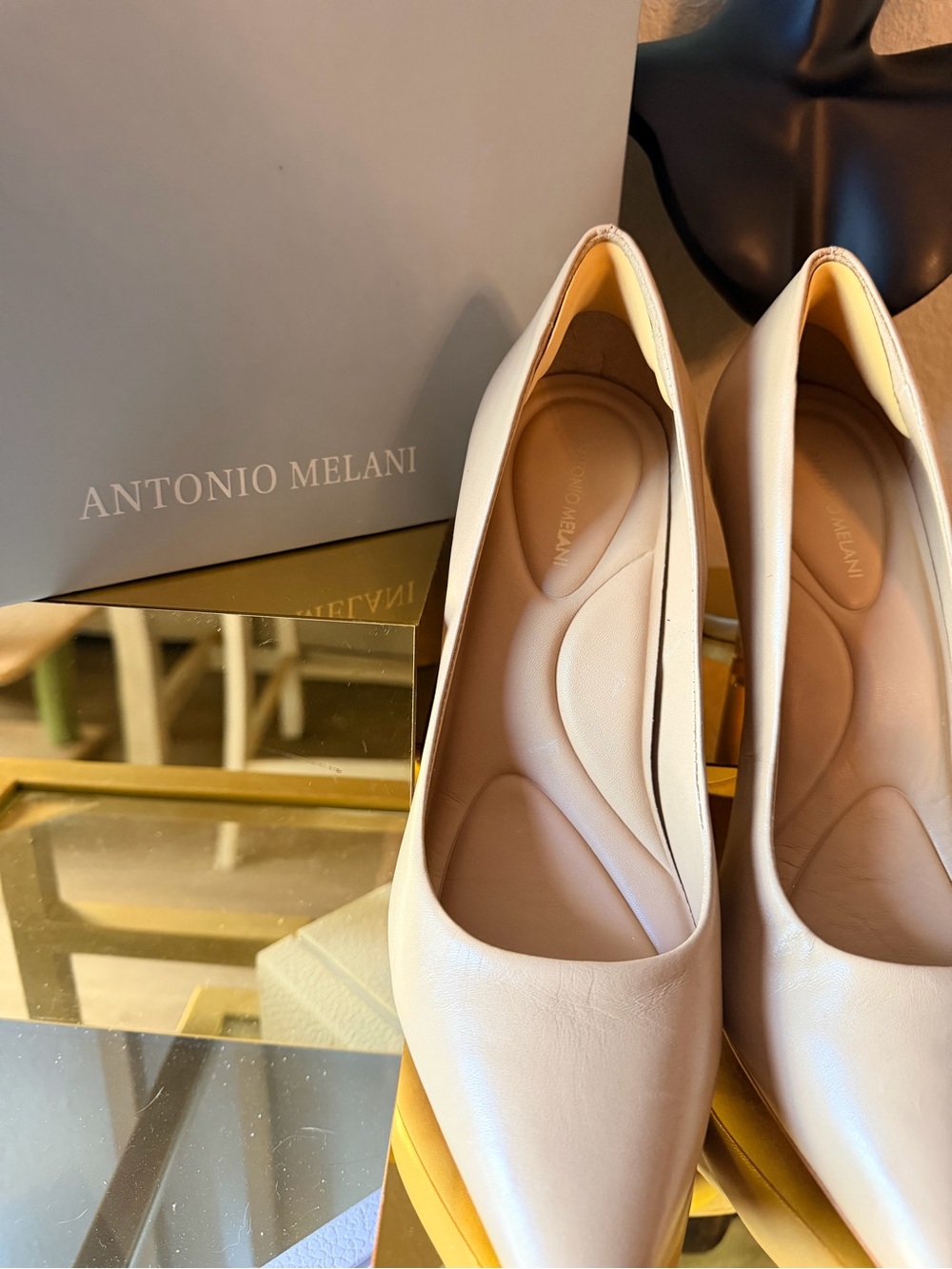 ANTONIO MELANI Blush Nude Pointed-Toe Stiletto Pumps - Picture 2 of 11